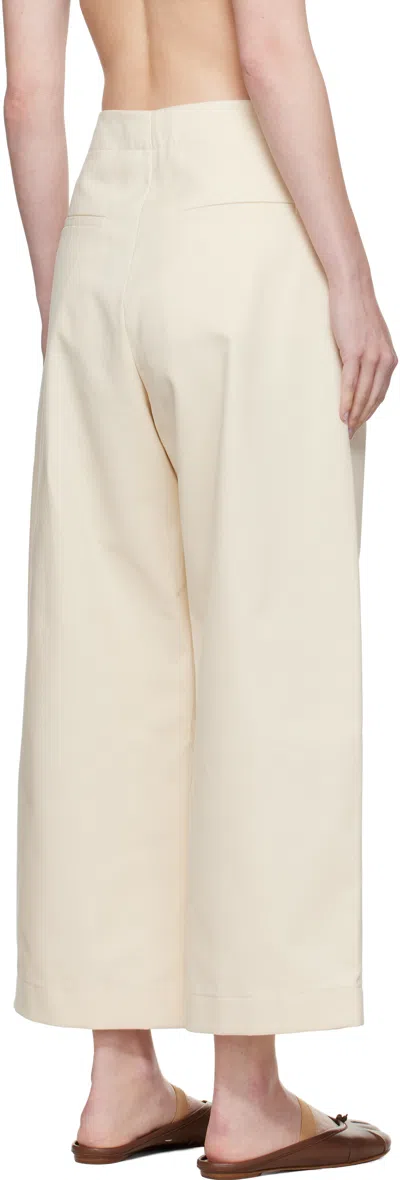 Studio Nicholson Cream Cotton Twill Dordoni Trousers In White