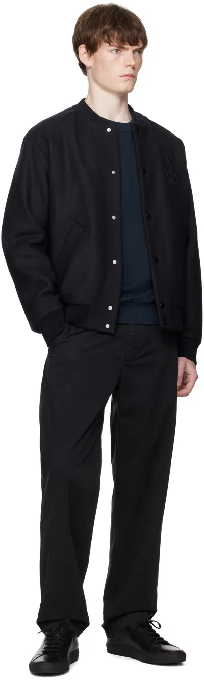 Apc Navy Micka Bomber Jacket In Black