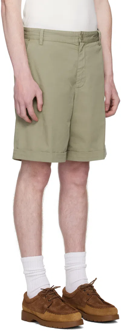 Apc Beige Andrew Shorts In Green