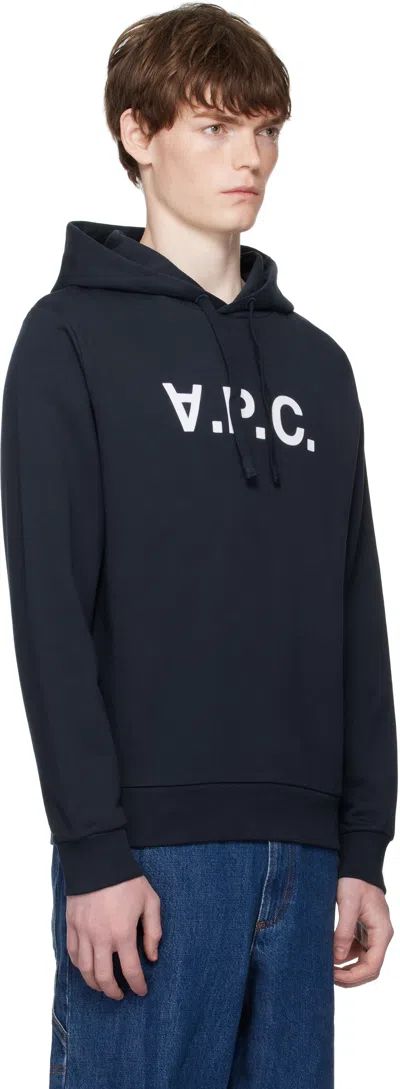 Apc A.p.c. Milo Hoodie With Flocked Logo Print In Black