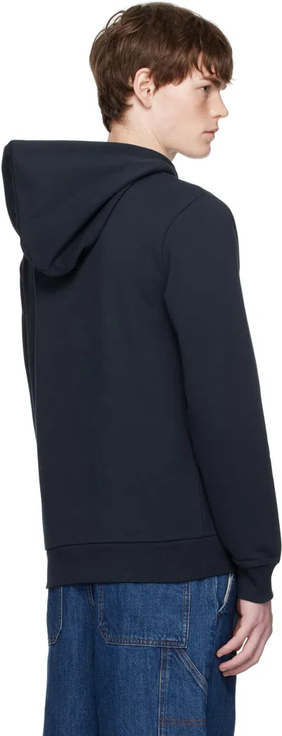 Apc A.p.c. Milo Hoodie With Flocked Logo Print In Black