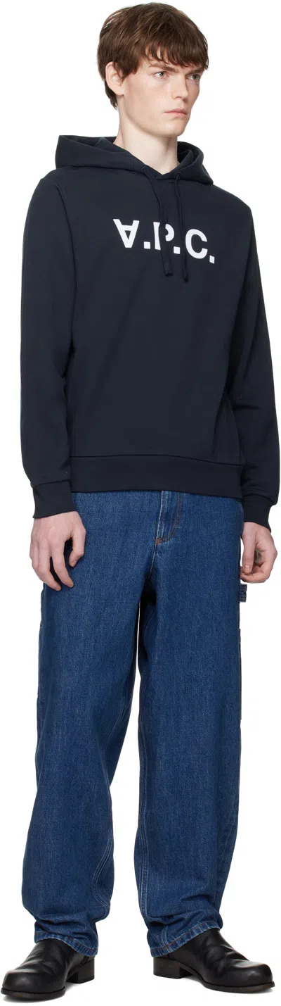 Apc A.p.c. Milo Hoodie With Flocked Logo Print In Black