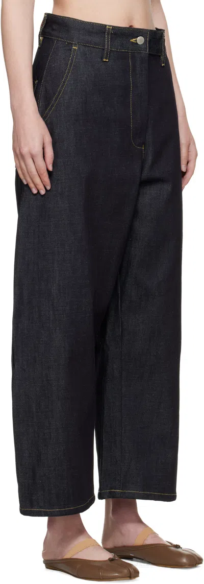 Studio Nicholson Navy Chalco Jeans In Multi