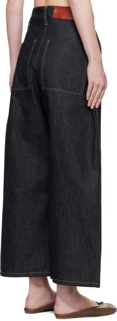 Studio Nicholson Navy Chalco Jeans In Multi