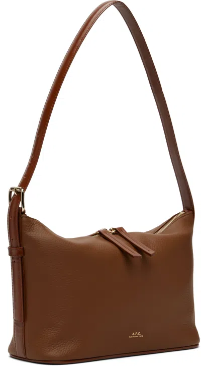Apc A.p.c. Women Vera Leather Shoulder Bag In Brown