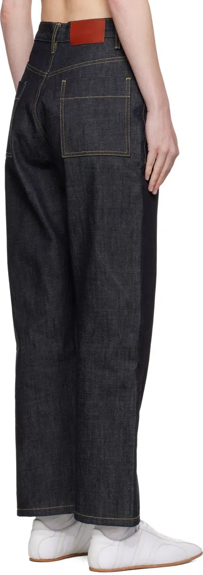 Studio Nicholson Navy Chalco Jeans In Multi