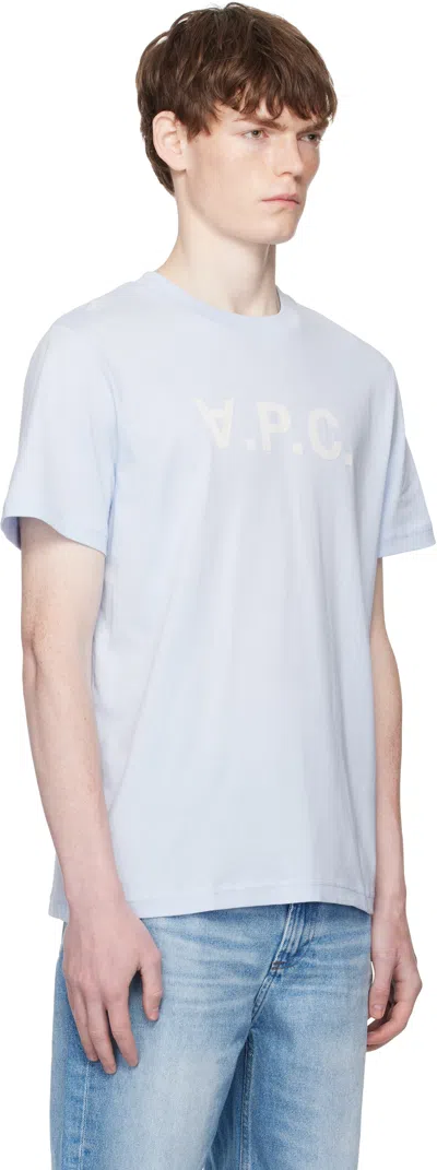 Apc A. P.c. Rectangular-shape-logo T-shirt In Blue