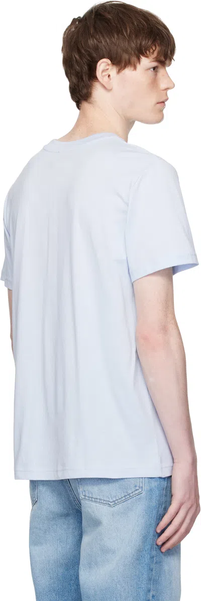 Apc A. P.c. Rectangular-shape-logo T-shirt In Blue