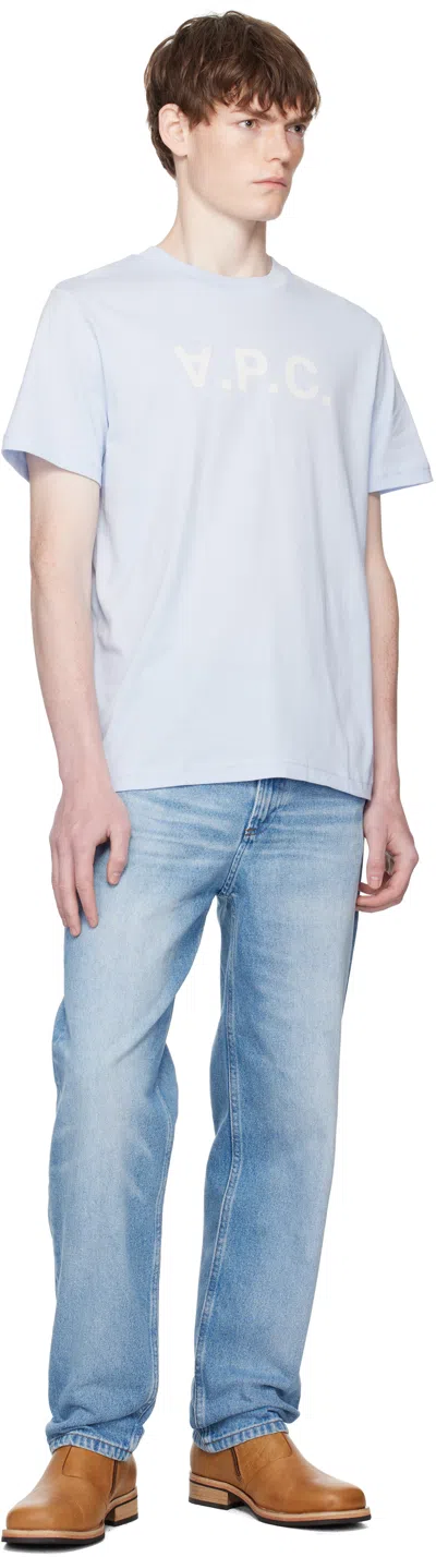 Apc A. P.c. Rectangular-shape-logo T-shirt In Blue