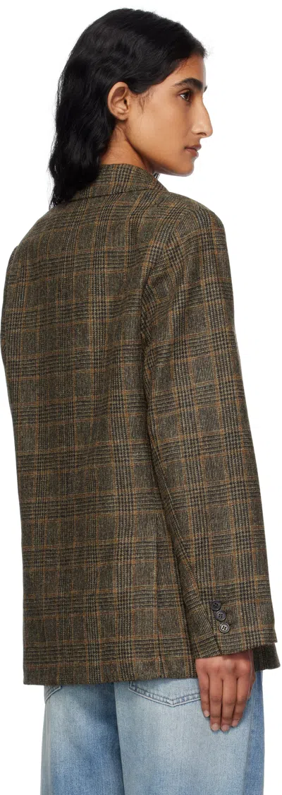 Apc A.p.c. Brown Plaid Double-breasted Lucy Jacket