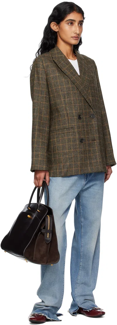 Apc A.p.c. Brown Plaid Double-breasted Lucy Jacket