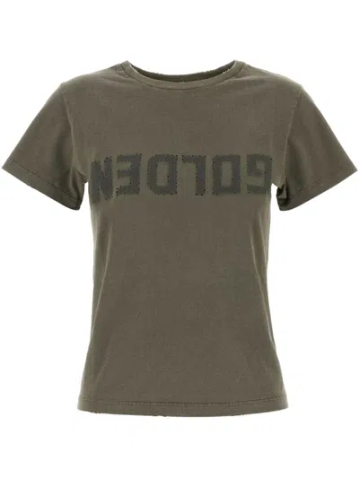 Golden Goose 'doris' Embellished Front T-shirt In Green