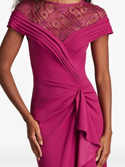 Tadashi Shoji Chr25375lb Long Formal Ruffle Mother Of The Bride Dress In Pink