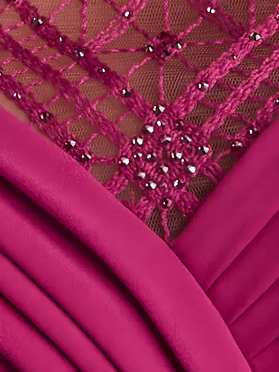 Tadashi Shoji Chr25375lb Long Formal Ruffle Mother Of The Bride Dress In Pink