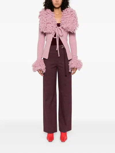 Patrizia Pepe Checked Trousers In Purple