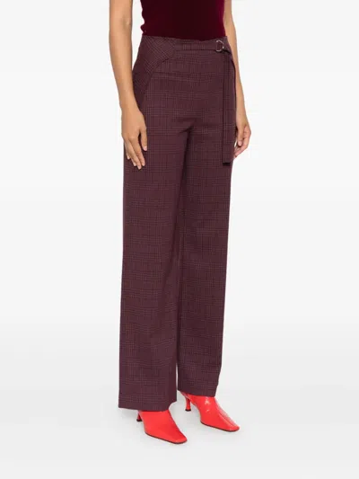 Patrizia Pepe Checked Trousers In Purple