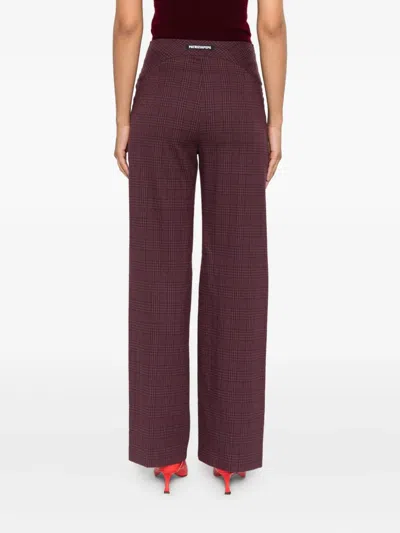 Patrizia Pepe Checked Trousers In Purple