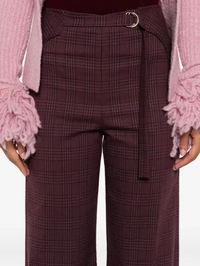 Patrizia Pepe Checked Trousers In Purple