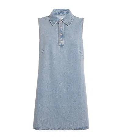 Frame The City Shift Denim Dress In Blue