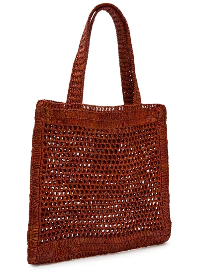 Chloé X Made For A Woman Summer Banana Small Raffia Tote Bag In Brown