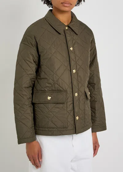 Nili Lotan Quilted Casual Jacket In Green