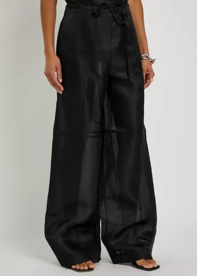 Rohe Silk-organza Trousers In Black