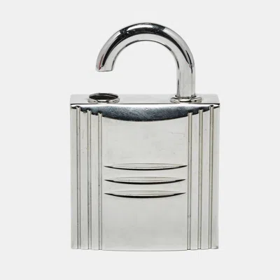 Pre-owned Hermes Hermès Padlock Silver Tone Refillable Parfum Bag Charm