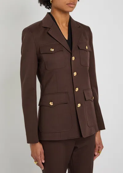 Nili Lotan Nelson Virgin Wool Blazer In Brown