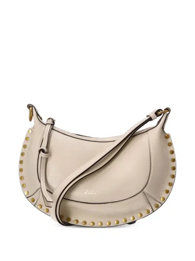 Isabel Marant Oskan Moon Crescent-shaped Studded Shoulder Bag In Neutral
