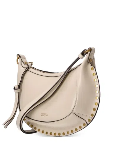 Isabel Marant Oskan Moon Crescent-shaped Studded Shoulder Bag In Neutral