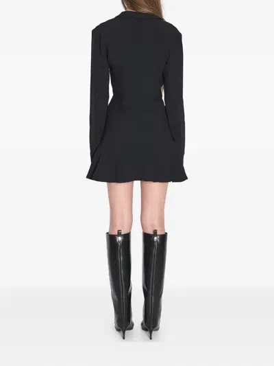 Attico Black Scoop-neck Mini Dress In Black