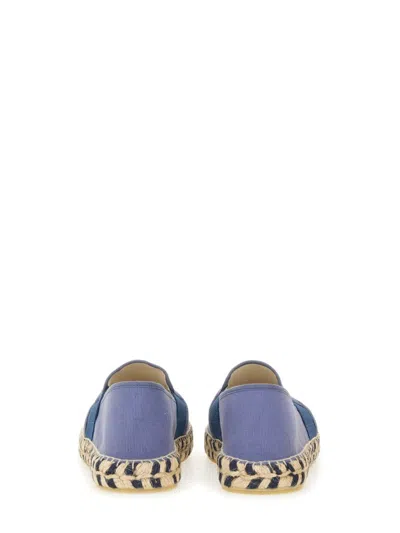 Kenzo Embroidered-logo Cotton Espadrilles In Blue