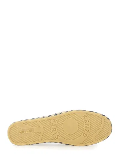 Kenzo Embroidered-logo Cotton Espadrilles In Blue