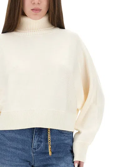 Michael Kors High Neck Sweater In Neutral