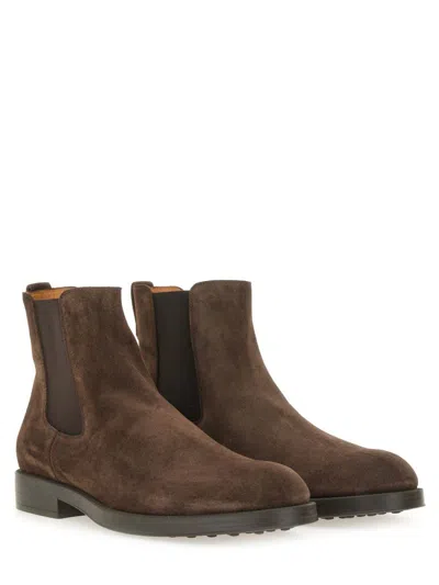 Tod's Suede Ankle Boot In Brown