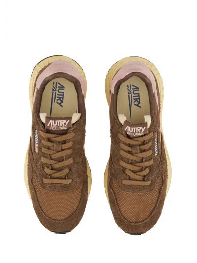 Autry Sneakers Reelwind Low In Nylon Suede And Leather Plugh And Zephyr In Brown