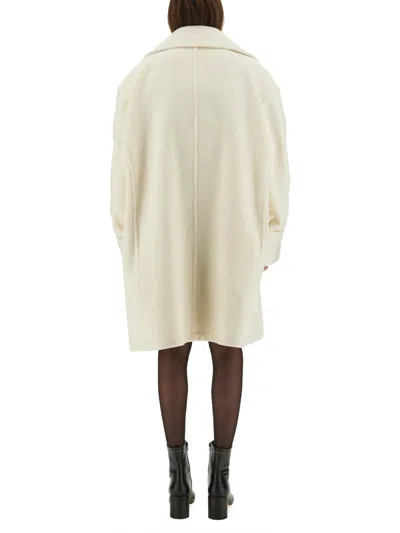 Mm6 Maison Margiela Oversized Double-breasted Coat Large Lapels In White