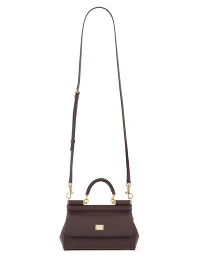 Dolce & Gabbana Sicily Ew Small Leather Tote Bag In Red