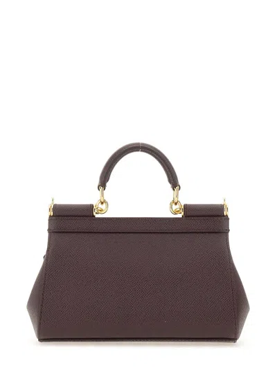 Dolce & Gabbana Sicily Ew Small Leather Tote Bag In Red