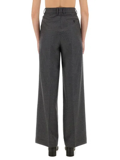 Mm6 Maison Margiela Wide Leg Pleated Trousers In Gray
