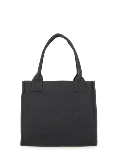 Ganni Banana Print Large Tote Bag In Black