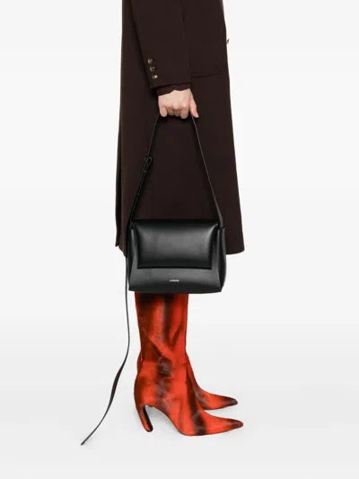 Jil Sander Small Leather Bag Adjustable Strap In Black