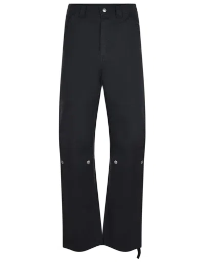 Oamc Relaxed Fit Black Chino Cargo Pants In Black