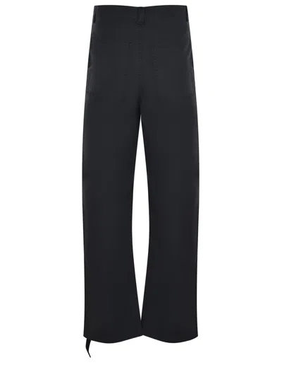 Oamc Relaxed Fit Black Chino Cargo Pants In Black