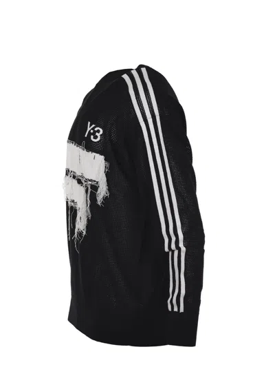 Y-3 Roundneck Graphic Sweater In Black