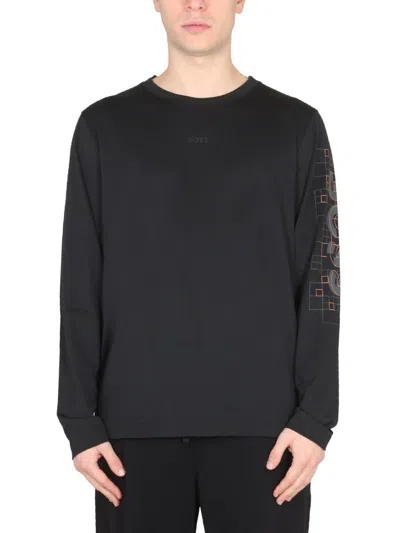 Hugo Boss Boss Men T-shirt With Logo In Black