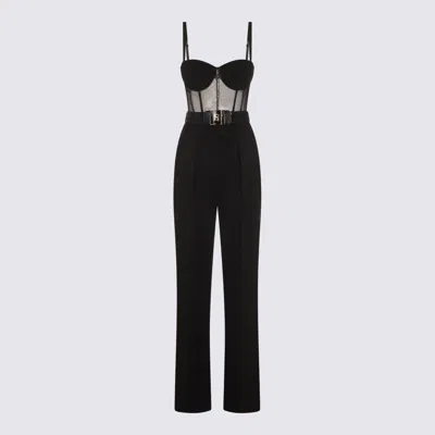 Elisabetta Franchi Tailored Jumpsuit With Corset Bodice In Black
