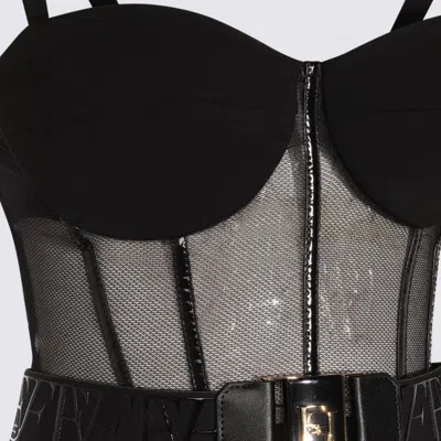 Elisabetta Franchi Tailored Jumpsuit With Corset Bodice In Black