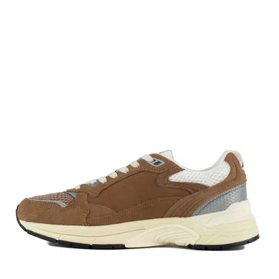 Autry Hyperway Sneakers In Cigar And Silver Mesh And Suede In Brown