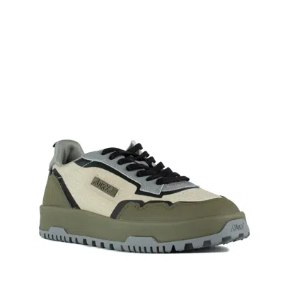 Autry Wildpace Low Nylon Ripstop And Leather Castle Wall And Titanium Sneakers In Multi